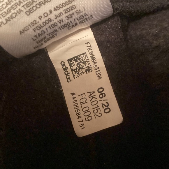 Black Adidas Joggers with white stripe down sides and pockets - Picture 6 of 7